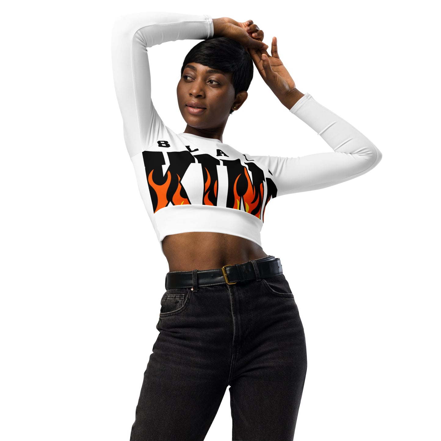 Recycled long-sleeve crop top